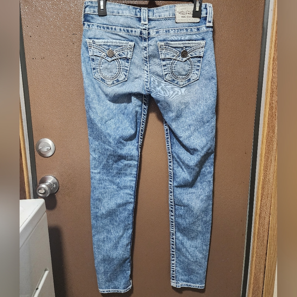 Big Star Liv Skinny Jeans light acid washed color size 27R - Picture 3 of 6
